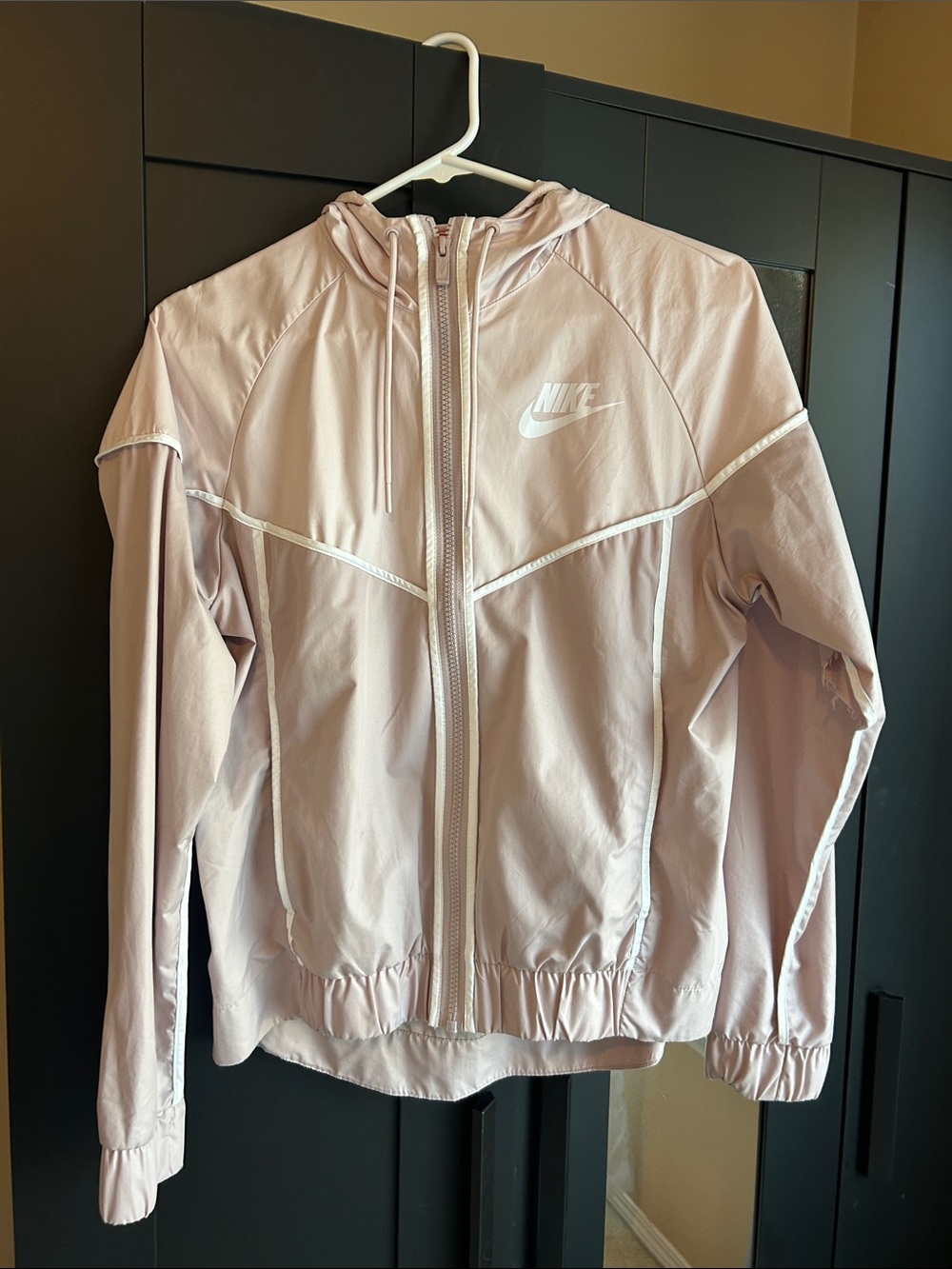 Nike Women's Pale Pink Hooded Bomber Jacket